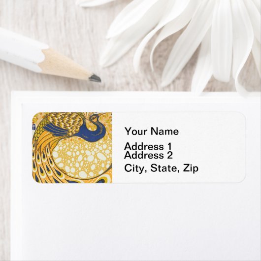 Peacock Antiek kleurrijk Etiket (Insitu)
