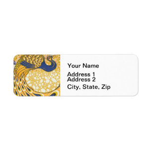 Peacock Antiek  kleurrijk Etiket