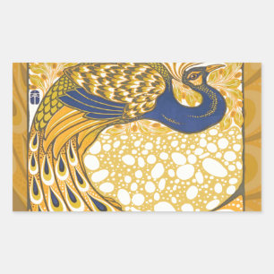Peacock Antiek  kleurrijk Rechthoekige Sticker