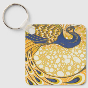 Peacock Antiek  kleurrijk Sleutelhanger