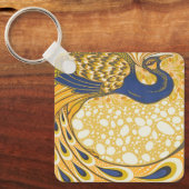 Peacock Antiek  kleurrijk Sleutelhanger (Voorkant)
