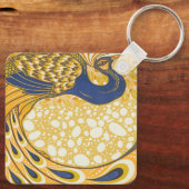 Peacock Antiek  kleurrijk Sleutelhanger (Achterkant)