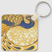 Peacock Antiek  kleurrijk Sleutelhanger (Achterkant)