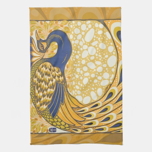 Peacock Antiek  kleurrijk Theedoek (Verticaal)