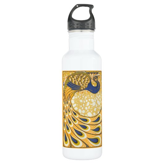 Peacock Antiek  kleurrijk Waterfles (Voorkant)