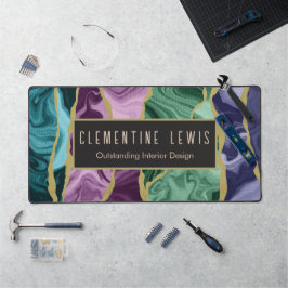 Peacock aquarel agaat aanpasbaar bureaumat