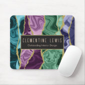 Peacock aquarel agaat V1 aanpasbaar Muismat (Met muis)