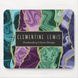 Peacock aquarel agaat V1 aanpasbaar Muismat