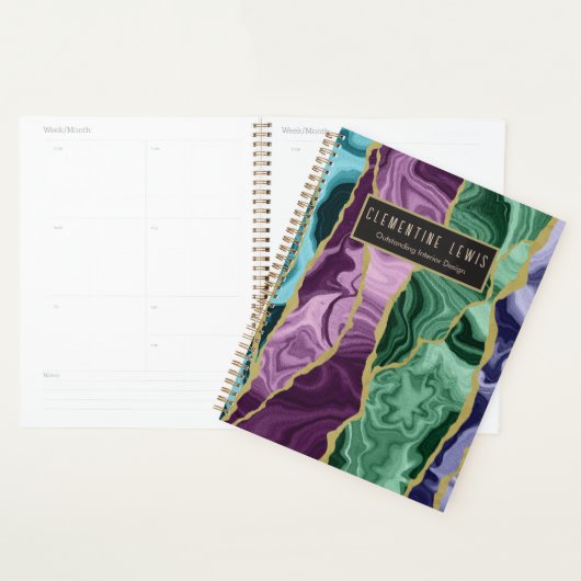 Peacock aquarel agaat V1 aanpasbaar Planner (Display)