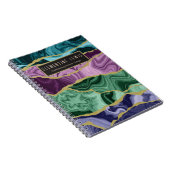 Peacock aquarel agaat v2 aanpasbaar Notitieboek (Rechterzijde)