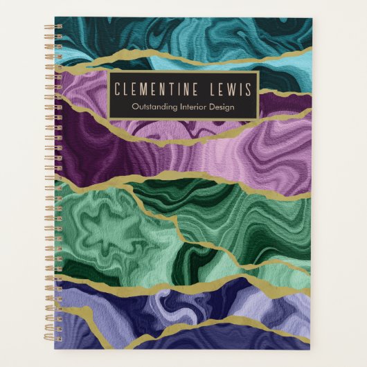 Peacock aquarel agaat v2 aanpasbaar planner (Voorkant)