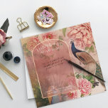 Peacock Arch Blush rose Peony Merci<br><div class="desc">Exquise papeterie nuptiale merci notes de coordination avec ses invitations à la douche nuptiale ou papeterie à thème mariage. Les paons peints à l'aquarelle vintage ont été collés de façon créative avec des fleurs de pivoines roses rousses dans une chaude couleur or rose, ce qui en fait un thème élégant,...</div>