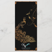 Peacock Art Déco Bronze et menu Mariage Floral (Dos)