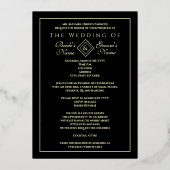 Peacock Art Deco bruiloft uitnodiging echte gouden (Achterkant)