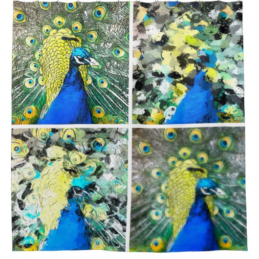 Peacock Art Douchegordijn (Voorkant)