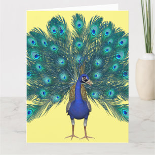 PEACOCK ART GRANDE CARTE DE SALUT D'ANNIVERSAIRE