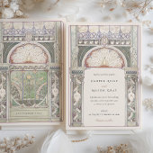 Peacock Art Nouveau bruiloft Kaart