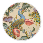 Peacock Art Nouveau Floral Pattern Keramische Knop (Voorkant)