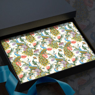 Peacock Art Nouveau Floral Pattern Tissuepapier