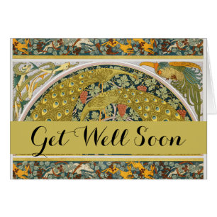 Peacock Art Nouveau Stijl rond ingewikkeld ontwerp