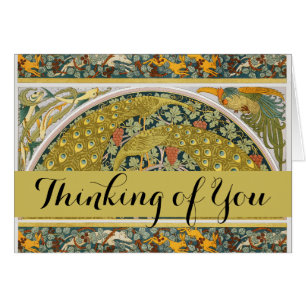 Peacock Art Nouveau Stijl rond ingewikkeld ontwerp