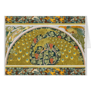 Peacock Art Nouveau Stijl rond ingewikkeld ontwerp