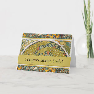 Peacock Art Nouveau Stijl rond ingewikkeld ontwerp Kaart