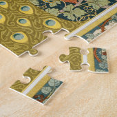 Peacock Art Nouveau Stijl rond ingewikkeld ontwerp Legpuzzel (Zijkant)