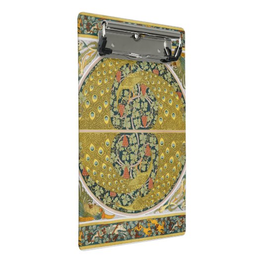 Peacock Art Nouveau Stijl rond ingewikkeld ontwerp Mini Klembord (Schuin)