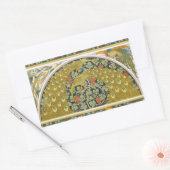 Peacock Art Nouveau Stijl rond ingewikkeld ontwerp Rechthoekige Sticker (Envelop)
