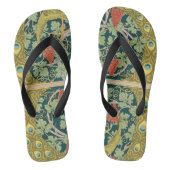 Peacock Art Nouveau Stijl rond ingewikkeld ontwerp Teenslippers (Voetbed)