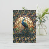 Peacock Art Nouveau sur la carte Note 1 (Debout devant)