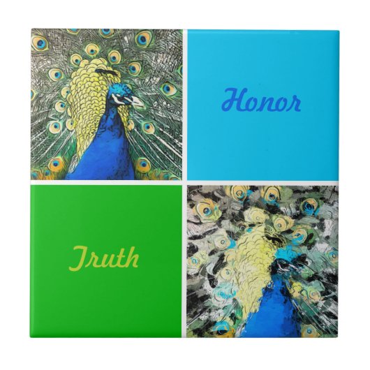 Peacock Art Tegeltje (Voorkant)