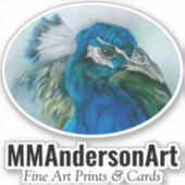 Peacock Art Text Sticker (Voorkant)