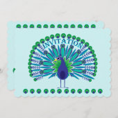 Peacock Art Uitnodiging (Voorkant / Achterkant)