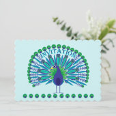 Peacock Art Uitnodiging (Staand voorkant)
