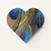 Peacock avec plumes Carnet en forme de coeur (Dos)