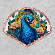 Peacock Avec Roses Peach