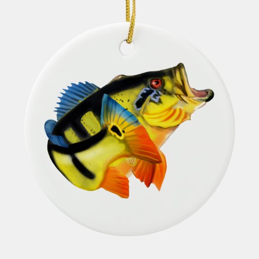 Peacock Bass Keramisch Ornament (Voorkant)