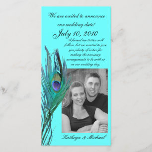 Peacock Bewaar de datum fotokaart Save The Date