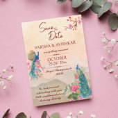 Peacock bewaar de datum sjabloon uitnodiging