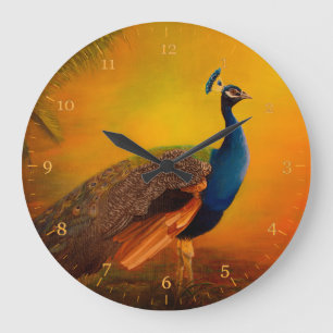 Peacock bij zonsopgang grote klok
