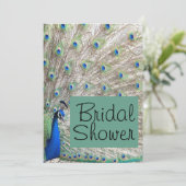 Peacock Bird Bridal Shower Kaart (Staand voorkant)