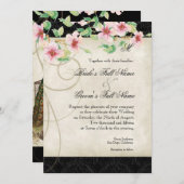 Peacock Bird Cage - Faire-part de mariage (Devant / Derrière)