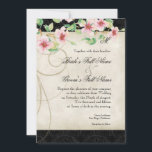 Peacock Bird Cage - Faire-part de mariage<br><div class="desc">C'est une invitation très amusante et élégante. Doté de branches fleuries stylisées et de couleur pastel, un paon vintage perché sur une cage d'oiseau dessinée à la main avec des tourbillons peints à la main dans l'arrière - plan. L'arrière - plan de parchemin lacé est également une oeuvre d'art originale...</div>