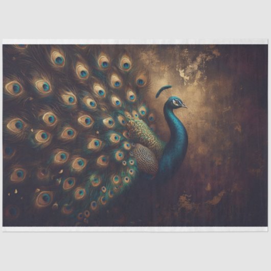 Peacock Bird Decoupage tissuepapier (Voorkant)