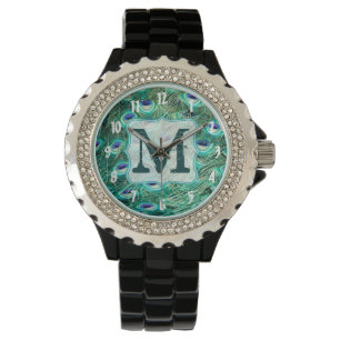Peacock Bird Feather Blauwgroen Turquoise horloge