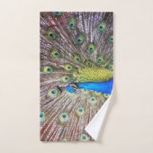 Peacock Bird Feathers Animal Bath Set Bad Handdoek (Handdoek)