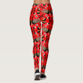 Peacock Bird Folk Art. Leggings (Dos)
