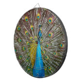 Peacock Bird met Royal Plumage op het display Dartbord (Voorkant Rechts)